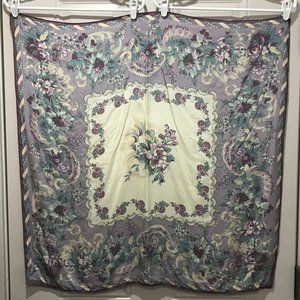 Vintage Vera Neuman Scarf Silk Hand Rolled Edges Floral Pattern 2064